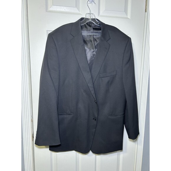 Petrocelli Men’s 2 Button Wool Blend Sports Coat Blazer RN 39566 Black Size 50R - Picture 1 of 10